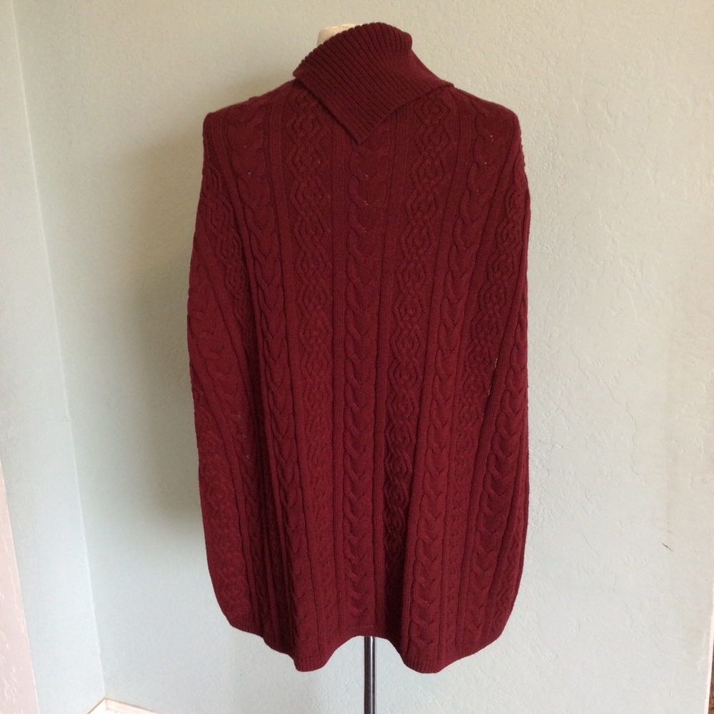 TALBOTS burgundy Cape Women’s Size M - Picture 5 of 6